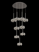 Byrne 9 Light G9 Universal 2.5m Round Multiple Pendant And Crystal Shade, Polished Chrome