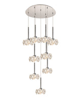 Byrne 9 Light G9 Universal 2.5m Round Multiple Pendant And Crystal Shade, Polished Chrome