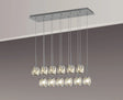 Swindlehirs 12 x G9 2m Linear Pendant Chrome/Clear Crystal Shade