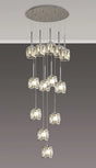 Swindlehirs 13 x G9 2.5m Round Multiple Pendant Chrome/Clear Crystal Shade