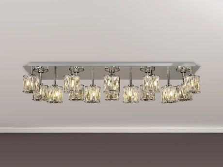 Swindlehirs Rectangle 14 x G9 Flush Light Chrome/Clear Crystal Shade