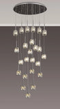 Swindlehirs 24 x G9 5m Round Multiple Pendant Chrome/Clear Crystal Shade