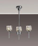 Swindlehirs 3 x G9 Telescopic/Semi Flush Chrome/Clear Crystal Shade