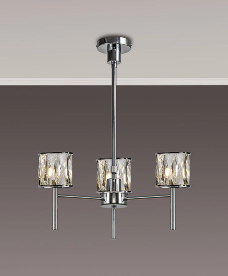 Swindlehirs 3 x G9 Telescopic/Semi Flush Chrome/Clear Crystal Shade