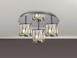 Swindlehirs Round 3 x G9 35cm Flush Light Chrome/Clear Crystal Shade