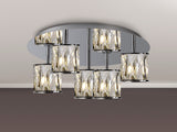 Swindlehirs Round 5 x G9 Flush Light Chrome/Clear Crystal Shade