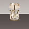 Swindlehirs 1 x G9 Flush Light French Gold/Clear Crystal Shade