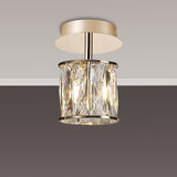 Swindlehirs 1 x G9 Flush Light French Gold/Clear Crystal Shade