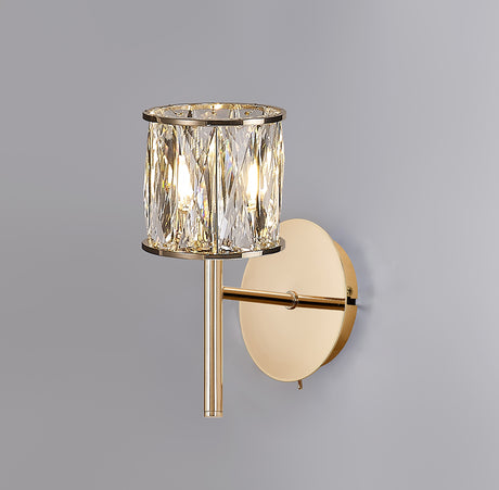 Swindlehirs 1 x G9 Switched Wall Lamp French Gold/Clear Crystal Shade