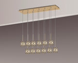 Swindlehirs 12 x G9 2m Linear Pendant French Gold/Clear Crystal Shade