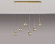 Swindlehirs 6 x G9 2m Linear Pendant French Gold/Clear Crystal Shade