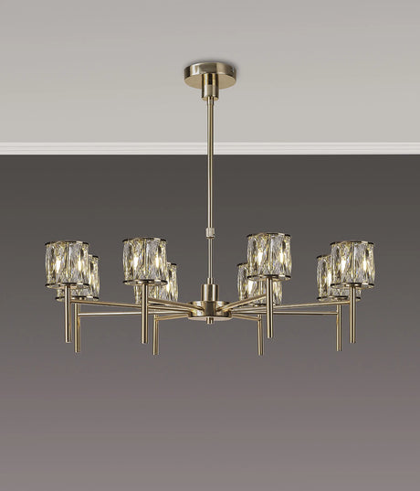 Swindlehirs 8 x G9 Telescopic/Semi Flush French Gold/Clear Crystal Shade