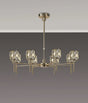 Swindlehirs 8 x G9 Telescopic/Semi Flush French Gold/Clear Crystal Shade