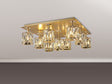 Swindlehirs Square 9 x G9 Flush Light French Gold/Clear Crystal Shade