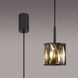 Swindlehirs 1 x G9 2m Single Pendant Satin Black/Smoke Crystal Shade