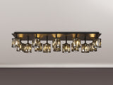 Swindlehirs Rectangle 14 x G9 Flush Light Satin Black/Smoke Crystal Shade