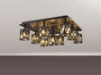 Swindlehirs Square 9 x G9 Flush Light Satin Black/Smoke Crystal Shade