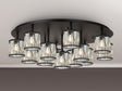 Swindlehirs Satin Black Round 13 x G9 Flush Light With Clear Crystal