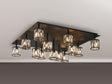 Swindlehirs Satin Black Square 13 x G9 Flush Light With Clear Crystal