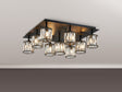 Swindlehirs Satin Black Square 9 x G9 Flush Light With Clear Crystal