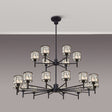 Swindlehirs Satin Black 20 x G9 2-Tier Light With Clear Crystal