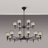 Swindlehirs Satin Black 20 x G9 2-Tier Light With Clear Crystal