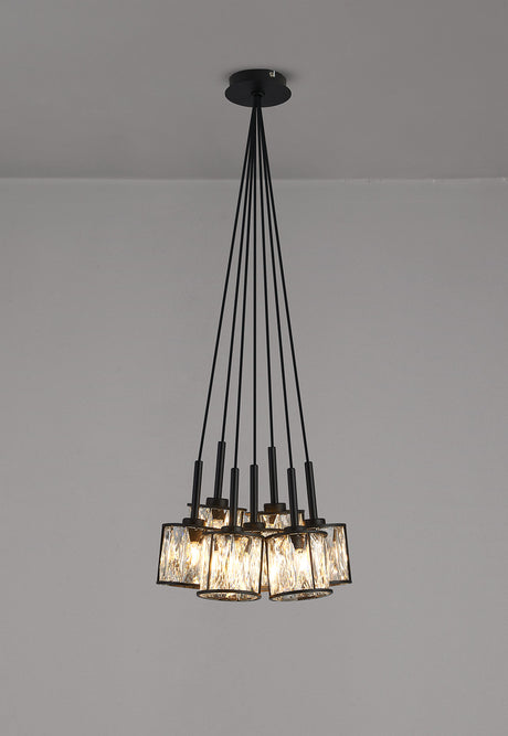 Swindlehirs Satin Black 7 x G9 1.5m Cluster Pendant
