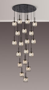 Swindlehirs Satin Black 19 x G9 3.5m Round Multiple Pendant