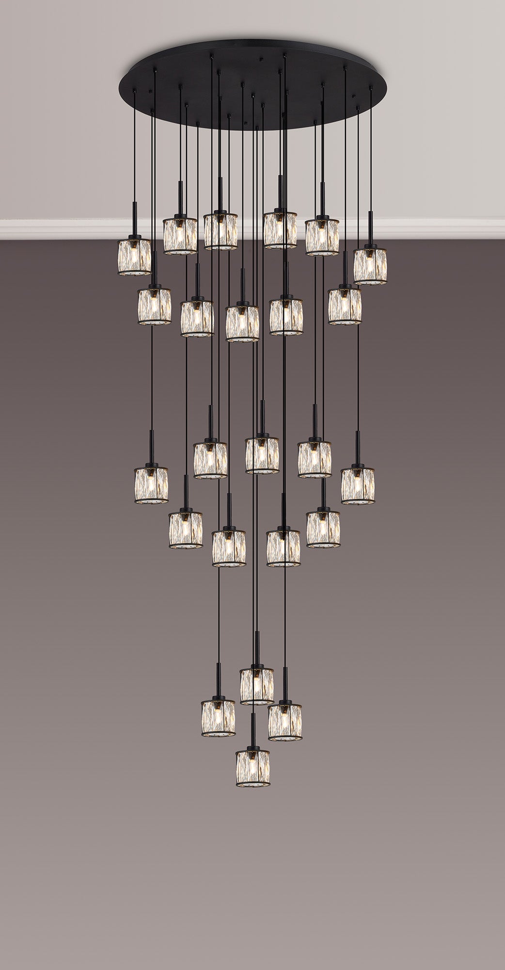 Swindlehirs Satin Black 24 x G9 5m Round Multiple Pendant