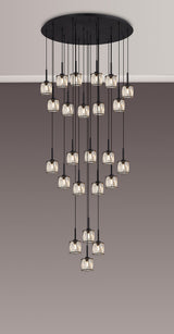 Swindlehirs Satin Black 24 x G9 5m Round Multiple Pendant