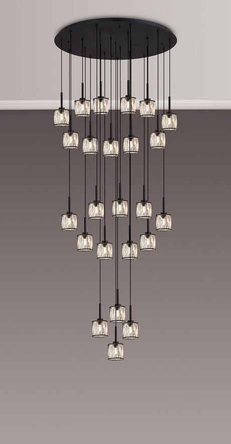 Swindlehirs Satin Black 24 x G9 5m Round Multiple Pendant