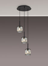 Swindlehirs Satin Black 3 x G9 2m Round Pendant