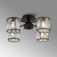 Swindlehirs Satin Black 4 x G9 Flush Light With Clear Crystal