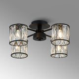 Swindlehirs Satin Black 4 x G9 Flush Light With Clear Crystal