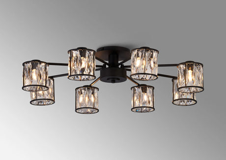 Swindlehirs Satin Black 8 x G9 Flush Light With Clear Crystal