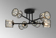 Swindlehirs Satin Black 6 x G9 Crossed Arm Semi Flush Light With Clear Crystal