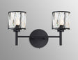Swindlehirs Satin Black 2 x G9 Switched Wall Lamp With Clear Crystal