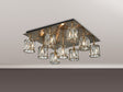Swindlehirs Antique Brass Square 9 x G9 Flush Light With Clear Crystal