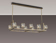 Swindlehirs Antique Brass 10 Light With Clear Crystal Rectangle G9 Telescopic Light With Clear Crystal
