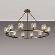 Swindlehirs Antique Brass 12 Light With Clear Crystal Round G9 Telescopic Light With Clear Crystal