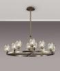 Swindlehirs Antique Brass 8 + 4 Light With Clear Crystal Round G9 Telescopic Light With Clear Crystal
