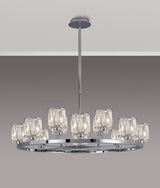 Swindlehirs 8 + 4 Light Round G9 Telescopic Light Polished Chrome / Clear Crystal Shade