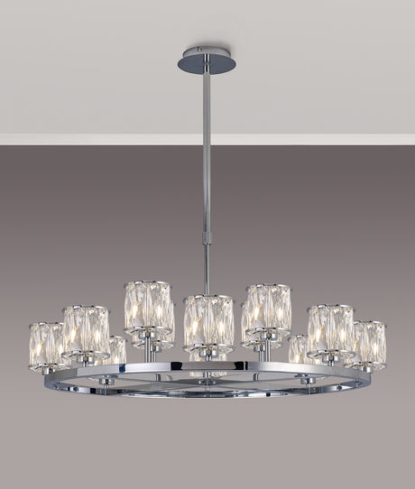 Swindlehirs 8 + 4 Light Round G9 Telescopic Light Polished Chrome / Clear Crystal Shade
