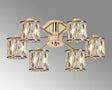 Swindlehirs 6 Light G9 Semi Flush French Gold / Clear Crystal Shade