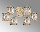 Swindlehirs 6 Light G9 Semi Flush French Gold / Clear Crystal Shade