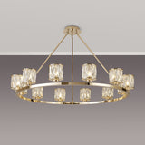 Swindlehirs 12 Light Round G9 Telescopic Light French Gold / Clear Crystal Shade
