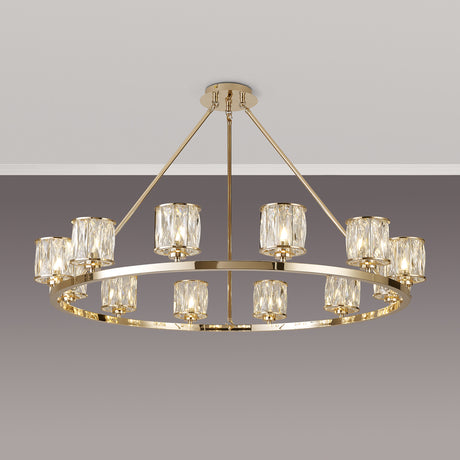 Swindlehirs 12 Light Round G9 Telescopic Light French Gold / Clear Crystal Shade