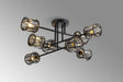 Swindlehirs 8 Light G9 Crossed Arm Semi Flush Sand Black / Smoked Crystal Shade