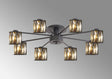 Swindlehirs 8 Light G9 Semi Flush Sand Black / Smoked Crystal Shade