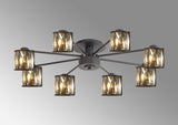 Swindlehirs 8 Light G9 Semi Flush Sand Black / Smoked Crystal Shade